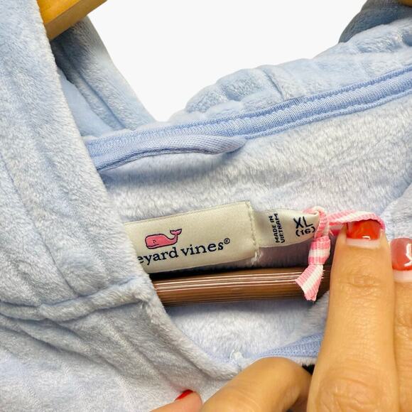 NWT Vineyard Vines Girls Velour Ribbed Hoodie Blue Size XL (16) - Picture 5 of 9